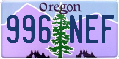 OR license plate 996NEF