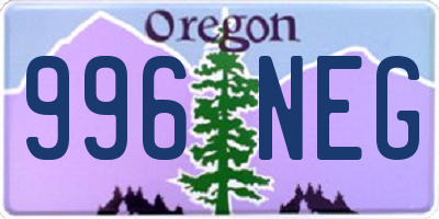 OR license plate 996NEG