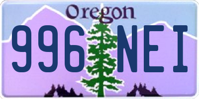 OR license plate 996NEI