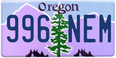 OR license plate 996NEM