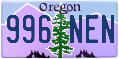 OR license plate 996NEN