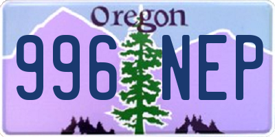 OR license plate 996NEP