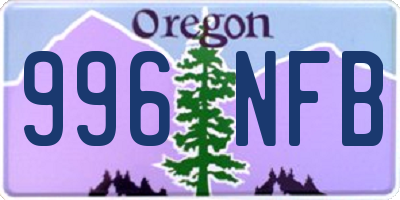 OR license plate 996NFB