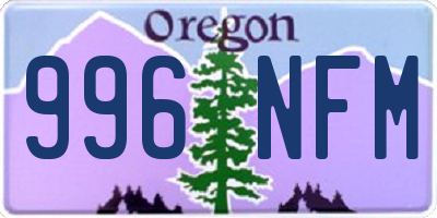 OR license plate 996NFM