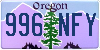 OR license plate 996NFY