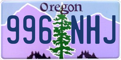 OR license plate 996NHJ