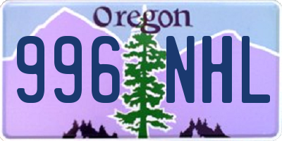 OR license plate 996NHL