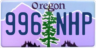 OR license plate 996NHP