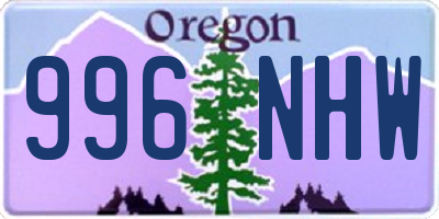 OR license plate 996NHW
