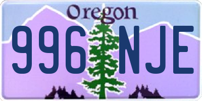 OR license plate 996NJE