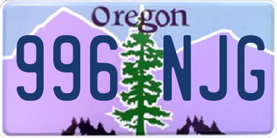 OR license plate 996NJG