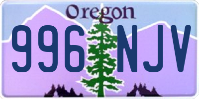 OR license plate 996NJV