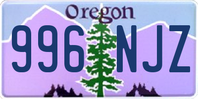 OR license plate 996NJZ