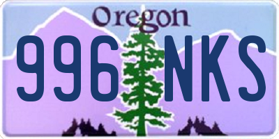 OR license plate 996NKS