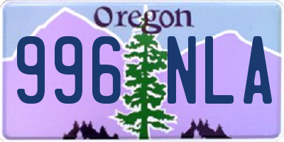 OR license plate 996NLA