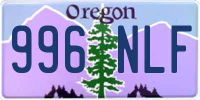 OR license plate 996NLF