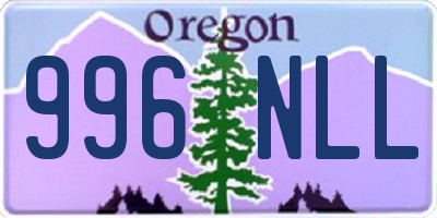 OR license plate 996NLL