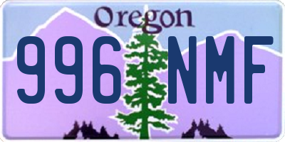 OR license plate 996NMF