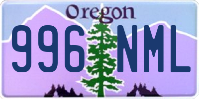 OR license plate 996NML
