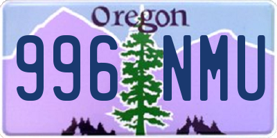 OR license plate 996NMU