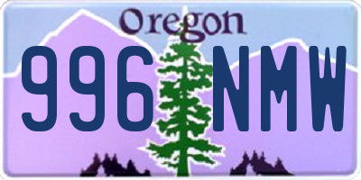 OR license plate 996NMW