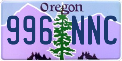 OR license plate 996NNC