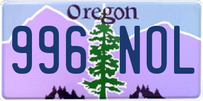 OR license plate 996NOL