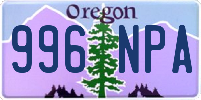 OR license plate 996NPA