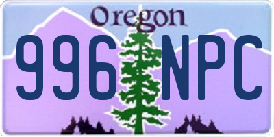 OR license plate 996NPC