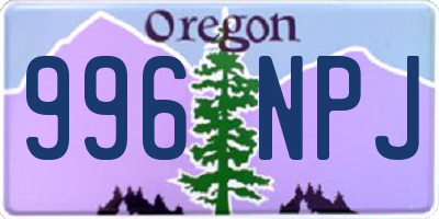 OR license plate 996NPJ
