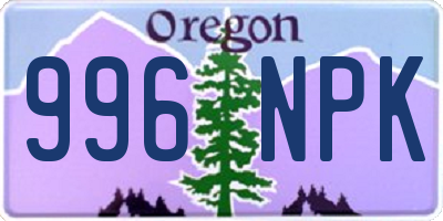 OR license plate 996NPK