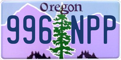OR license plate 996NPP