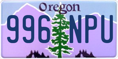OR license plate 996NPU