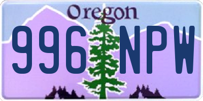 OR license plate 996NPW