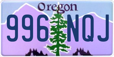 OR license plate 996NQJ