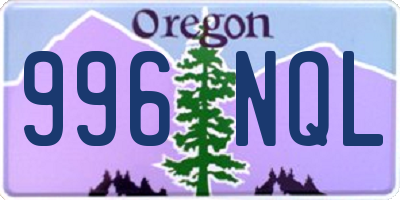 OR license plate 996NQL