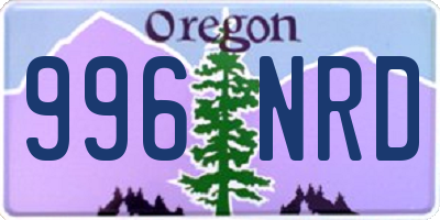 OR license plate 996NRD