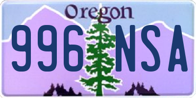 OR license plate 996NSA