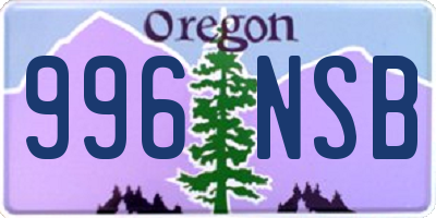 OR license plate 996NSB