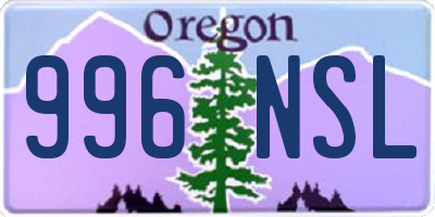 OR license plate 996NSL