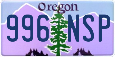 OR license plate 996NSP