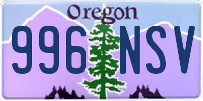 OR license plate 996NSV