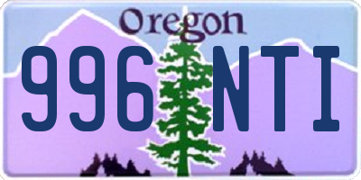 OR license plate 996NTI