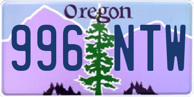 OR license plate 996NTW