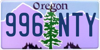 OR license plate 996NTY