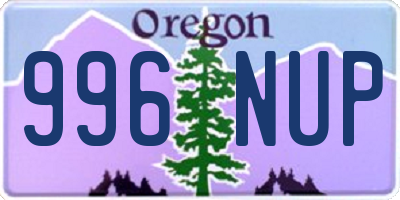 OR license plate 996NUP