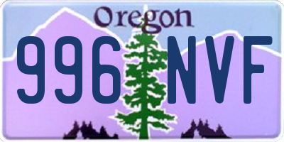 OR license plate 996NVF