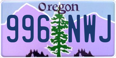 OR license plate 996NWJ
