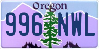 OR license plate 996NWL