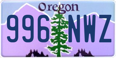 OR license plate 996NWZ